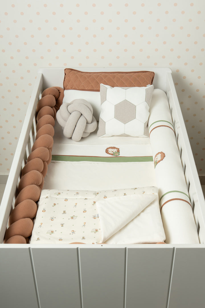 Kit Berço Time Dos Sonhos Marrom Hug 9 Peças