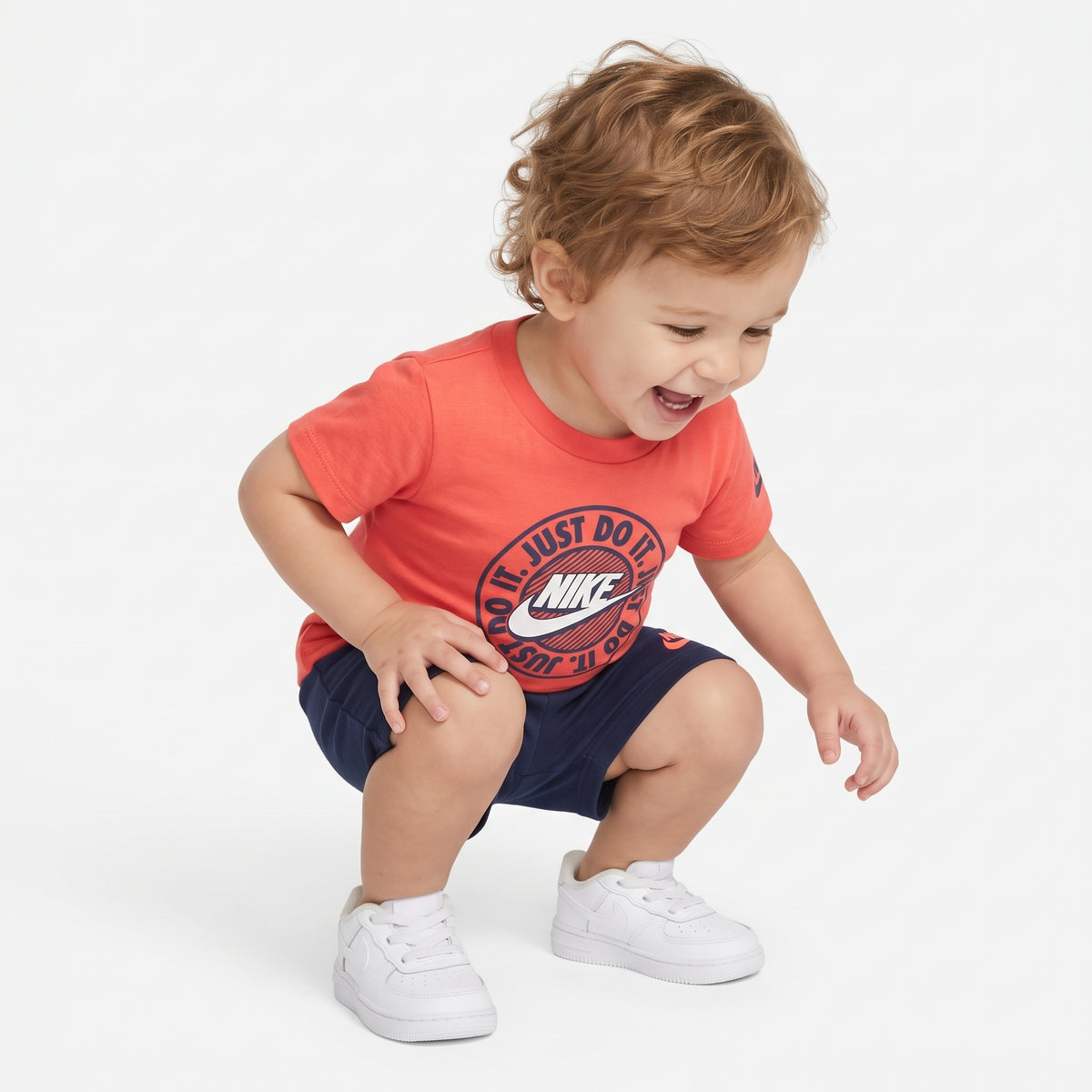 Conjunto Just Do It Laranja Azul Marinho Nike