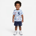 Conjunto Camiseta Azul "All-Over Print" e Shorts Azul-Marinho Nike