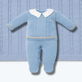 Saída Maternidade Tricô Kit Macacão + Manta Sky Blue Hug
