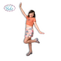 Conjunto Cropped "Feeling Good" e Short-Saia Estampado Menina Anjo