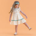 Vestido Babado Sianinha Bordado Málagah