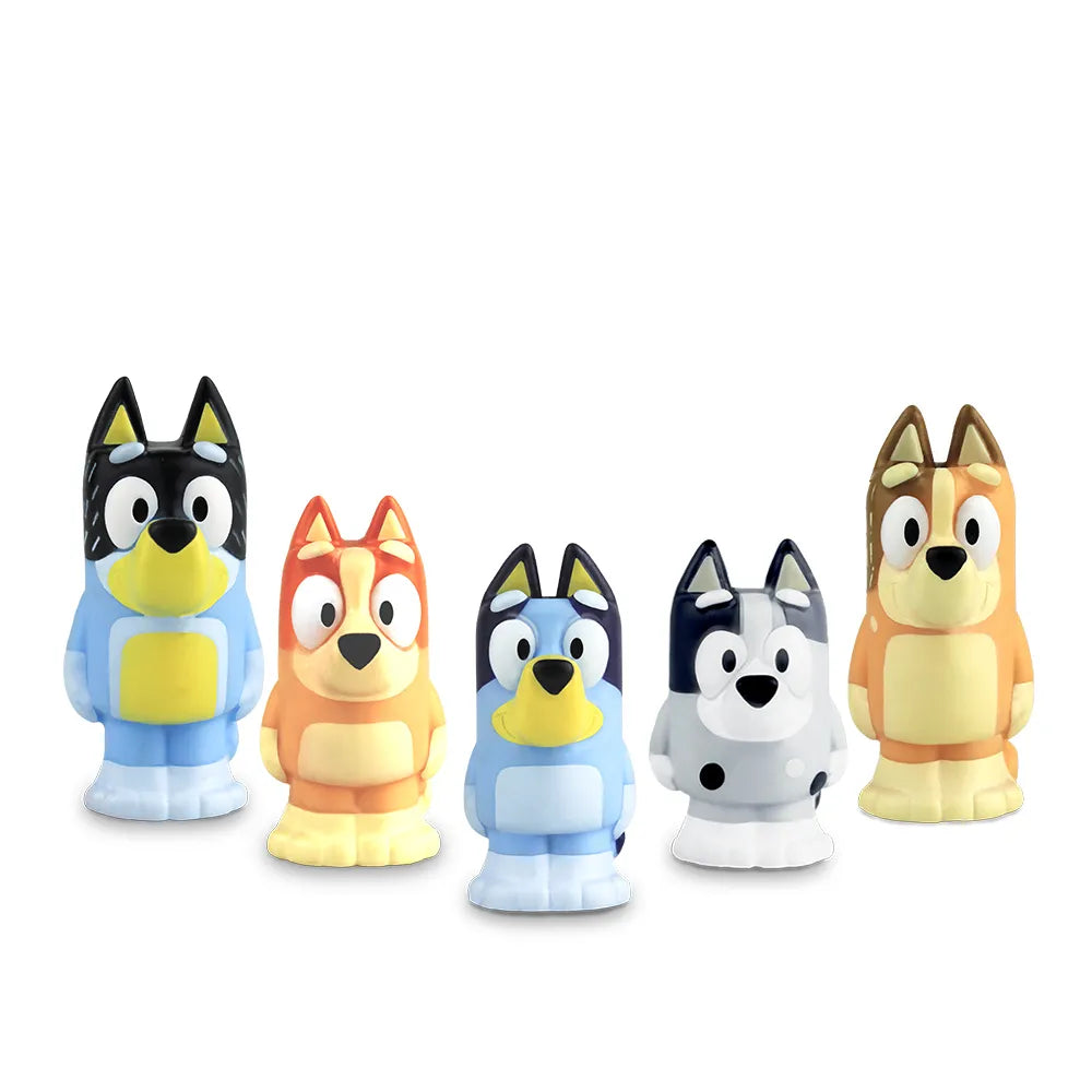 Kit 5 Miniaturas Dedoches Little Figs Bluey Cardoso Toys