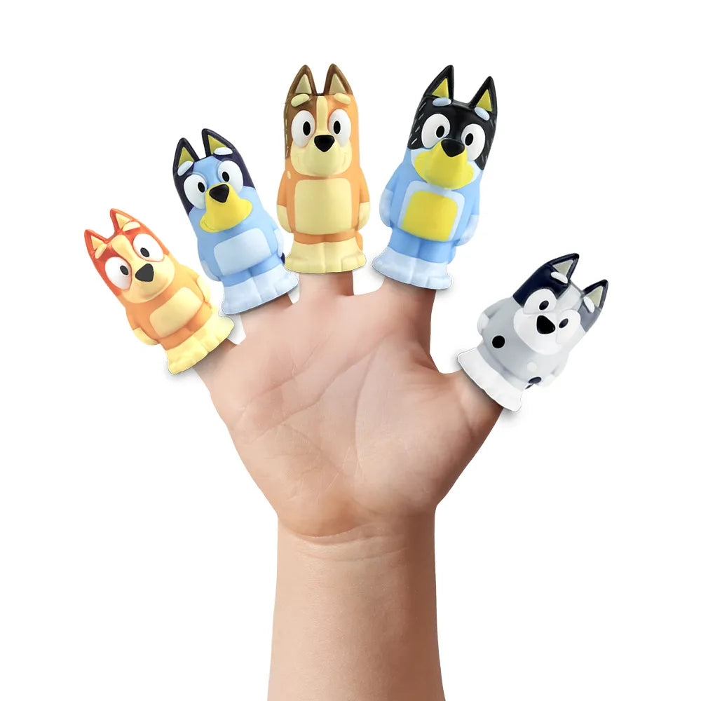 Kit 5 Miniaturas Dedoches Little Figs Bluey Cardoso Toys